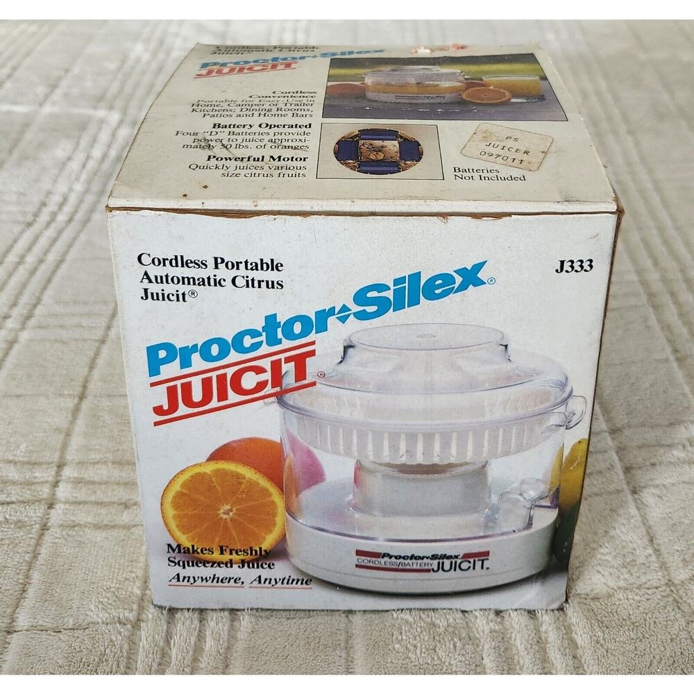 Vtg Proctor Silex Juicit Model J333 Cordless Battery Powered Juicer‎ *Open Box*